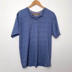 Men’s Henley Navy Button Tee Shirt T Shirt Size Xtra Large